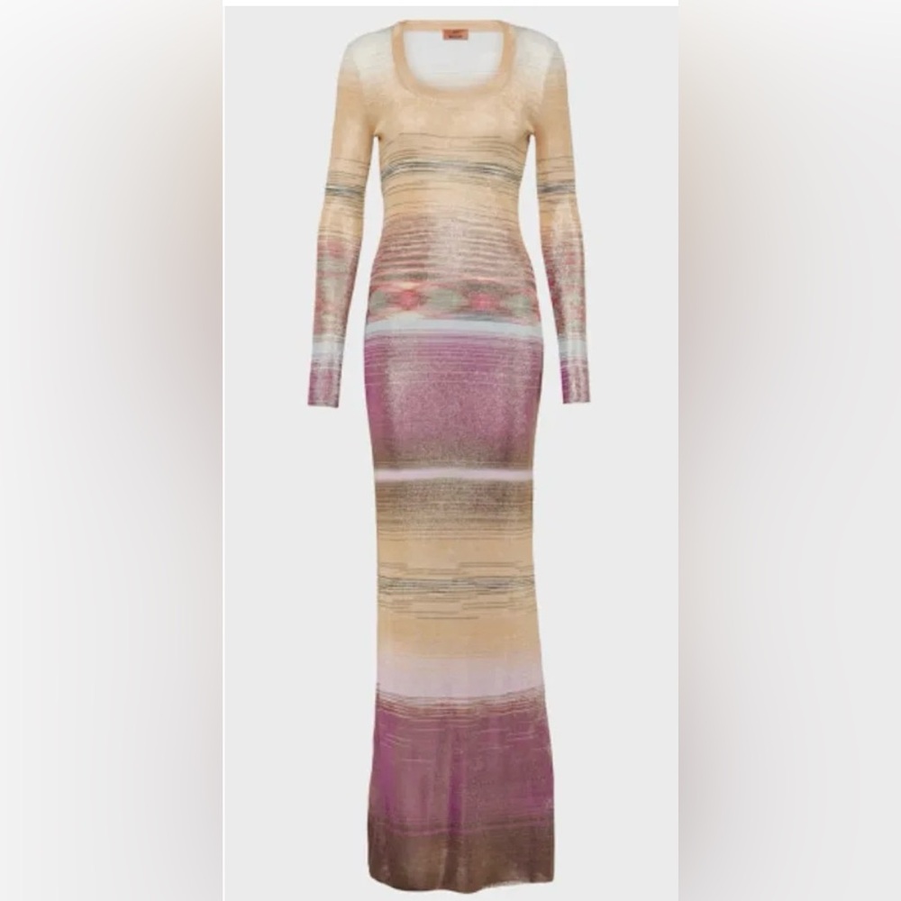Missoni Space-Dyed Elegant Multicolor Long Sleeve Dress - NWT - EU 44